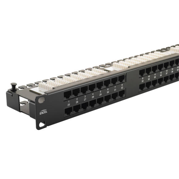 Excel CAT5e 24 Port Patch Panel Right Angled Black