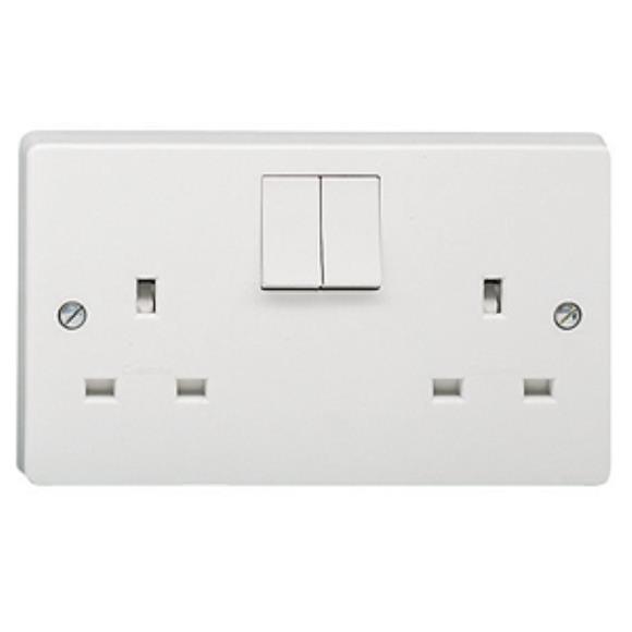Crabtree 4306/D 13A 2G DP Switched Socket - White