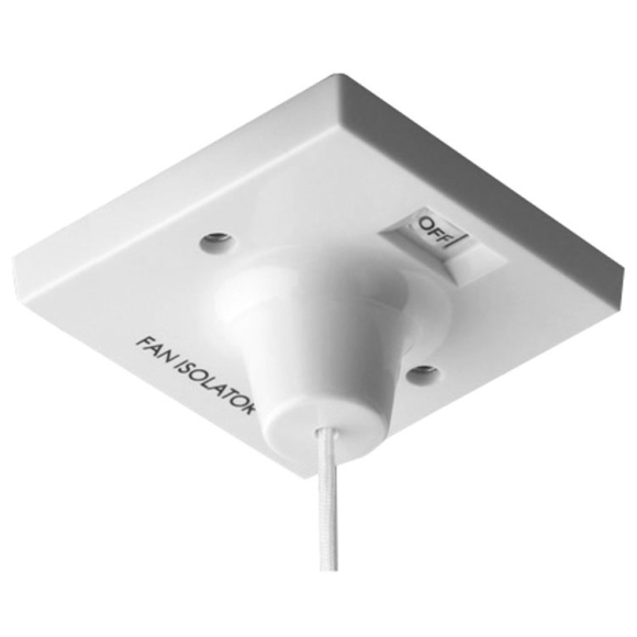 BG Series 804-01 10A Ceiling Switch (Fan Isolator) - White
