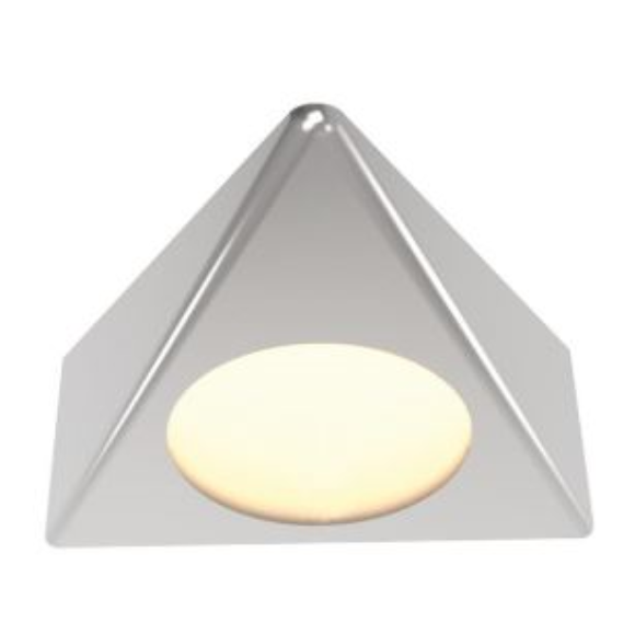 Ansell ARLEDTL/WW LED Triangular Cabinet Light 2W Warm White - Satin Chrome