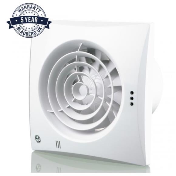 Blauberg CALM100H Calm Low Noise Hush Quiet Energy Efficient Bathroom Extractor Fan 100mm White - Humidity Sensor