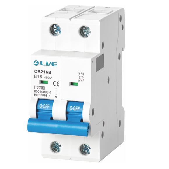 Live CB232B 32A B Type MCB 10kA Double Pole Miniature Circuit Breaker