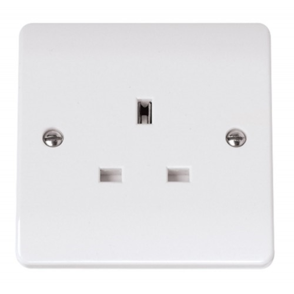 Click Mode CMA030 1G Unswitched Socket - White Moulded Plastic