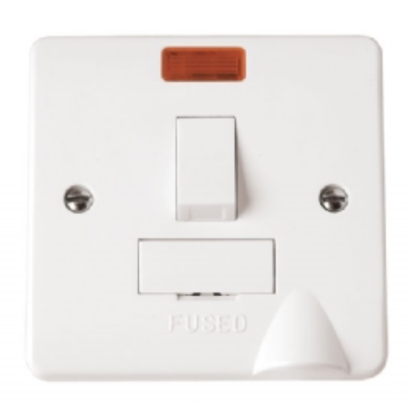 Click Mode CMA052 13A DP Switched FCU with Neon & Flex Outlet - White Moulded Plastic