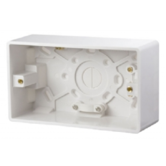 Click Mode CMA086 2G Pattress Box 47mm - White Moulded Plastic