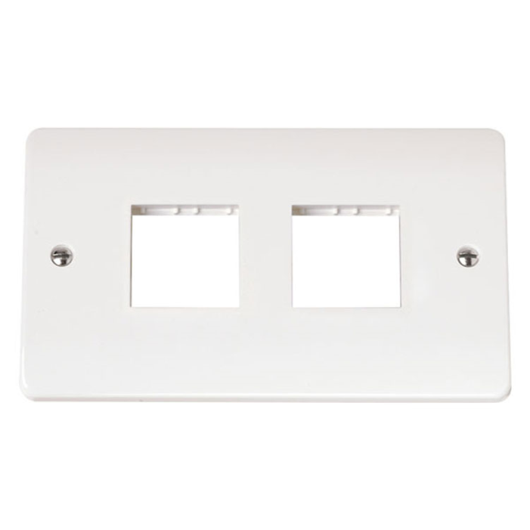Click Mode CMA404 2G Frontplate 2x2 Aperture - White Moulded Plastic