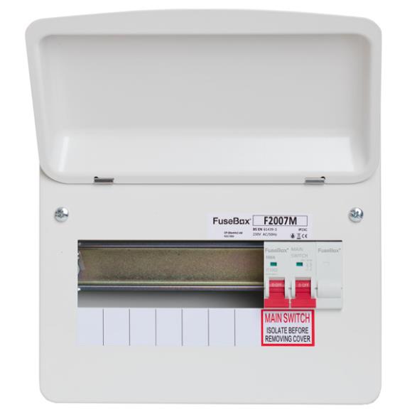 FuseBox F2007M 7 Way Metal Consumer Unit with 100A Main Switch 