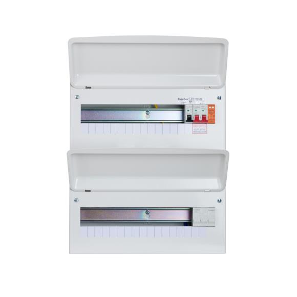 FuseBox F2029MX 29 Way Dual Row T2 SPD Metal Consumer Unit with 100A Main Switch 18th Edition 