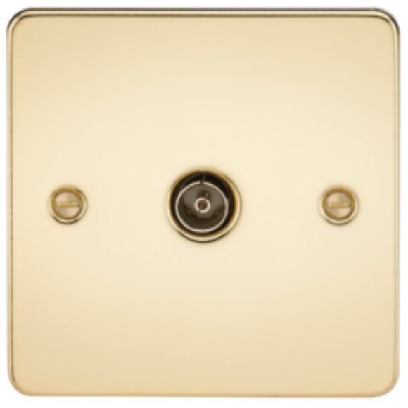 Knightsbridge Flatplate FP0100PB TV Outlet - Polished Brass