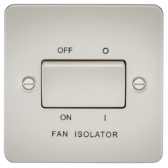 Knightsbridge Flatplate FP1100PL Fan Isolator Switch - Pearl
