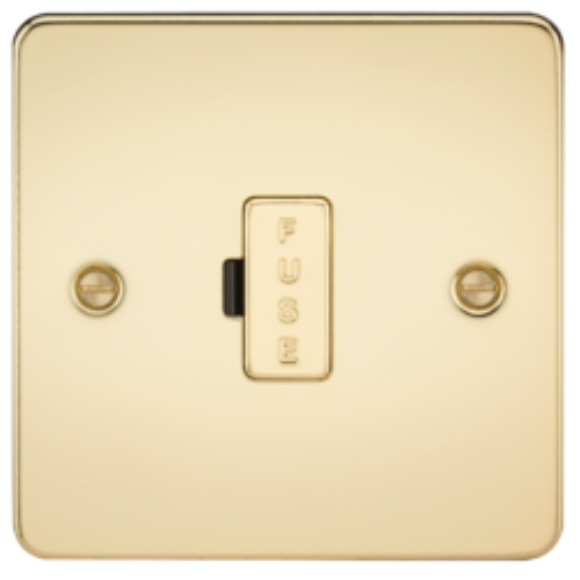 Knightsbridge Flatplate FP6000PB Fused Spur Unit - Polished Brass