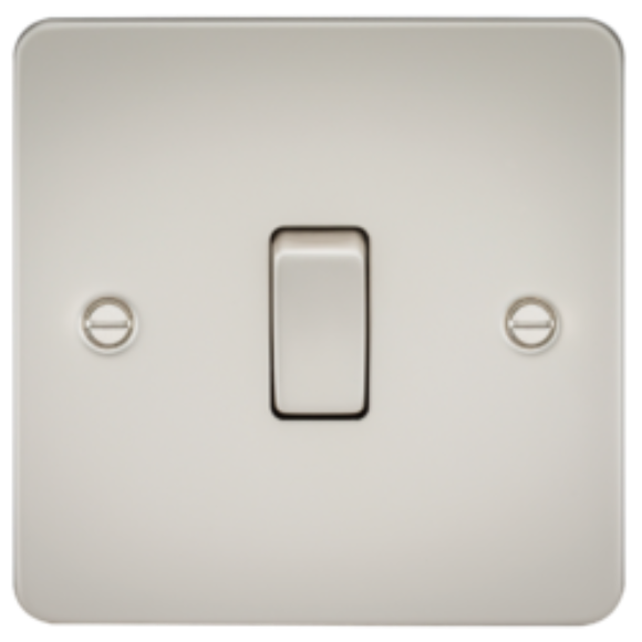 Knightsbridge Flatplate FP8341PL DP 1G Switch - Pearl