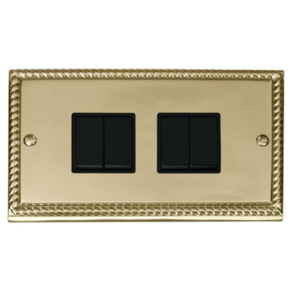 Click GCBR019BK 4G 2Way Switch - Polished Cast Brass Black Insert