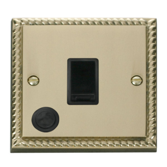 Click GCBR022BK DP Switch with Flex Outlet - Polished Cast Brass Black Insert