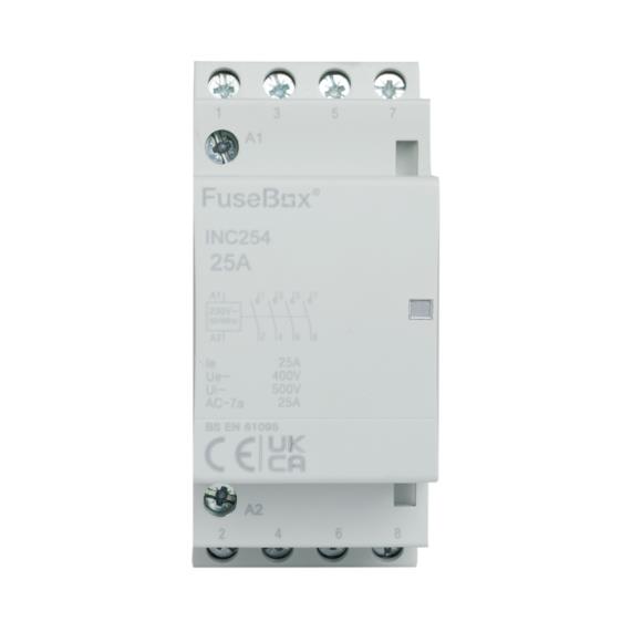 FuseBox INC254 Contactor 4P 25A 230V N/O Contacts