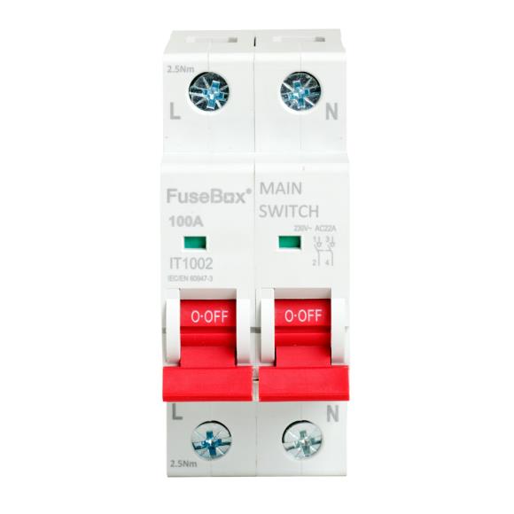 FuseBox IT1002 Main Switch DP 100A 