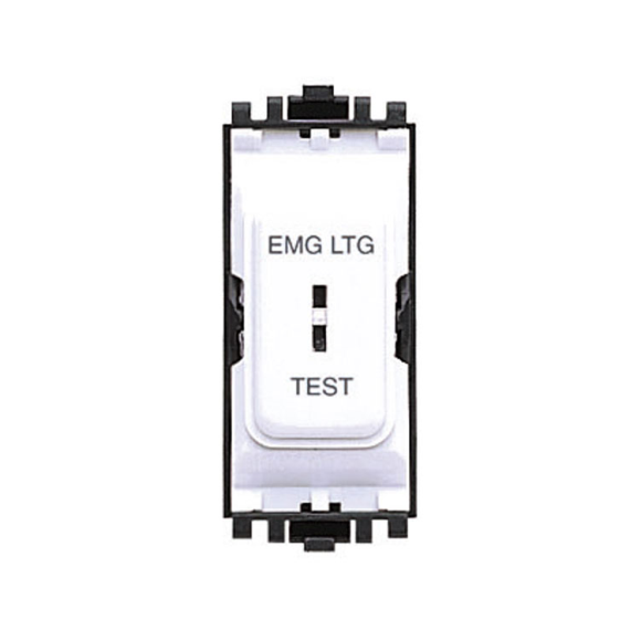 MK K4898ELWHI 20A Key Grid Switch (EMG LTG TEST) - White