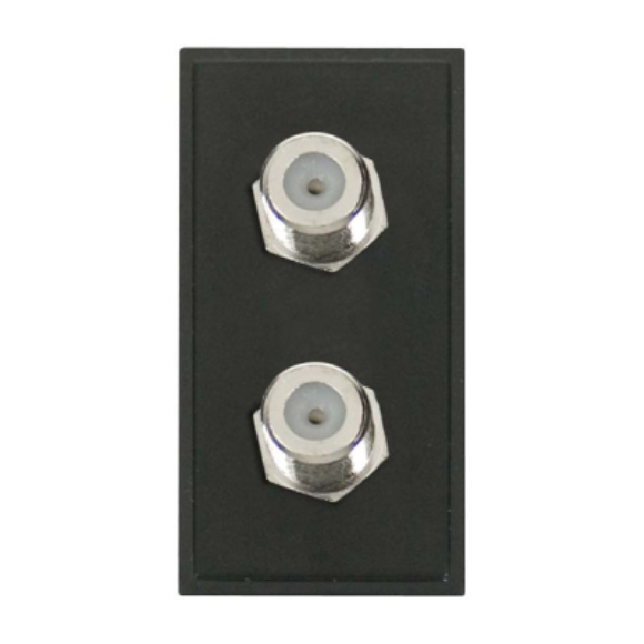 Click New Media MM406BK Twin Satellite Out Module (F-F) - Moulded Black