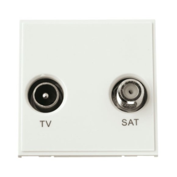 Click New Media MM425WH Diplexed TV and Satellite Module - Moulded White