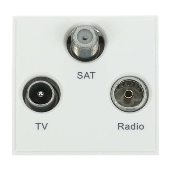 Click New Media MM430WH Triplexed TV, Radio & Satellite Module - Moulded White