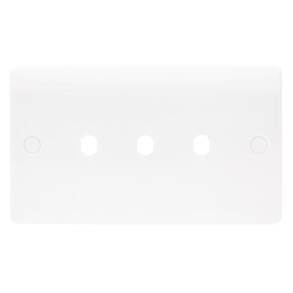 Niglon Median NDP3 Dimmer Plate with 3 Handles - White Plastic