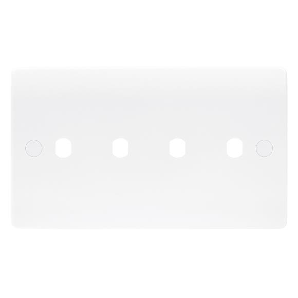 Niglon Median NDP4 Dimmer Plate with 4 Handles - White Plastic