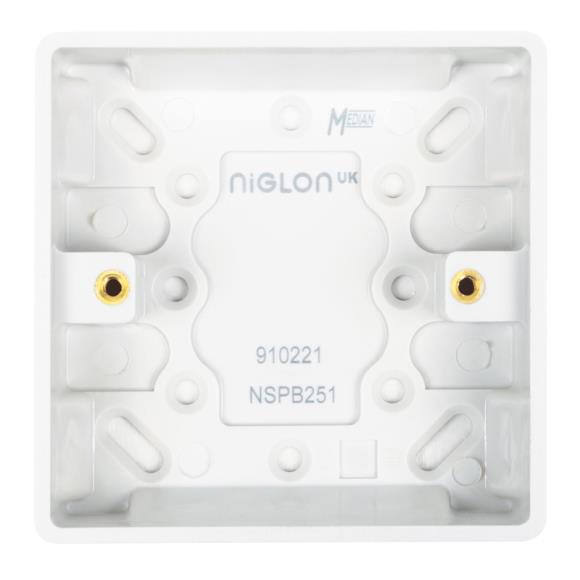 Niglon Median NSPB251 1G Pattress Box 25mm - White Plastic