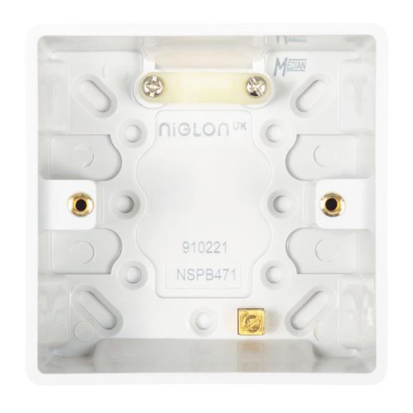 Niglon Median NSPB471 1G Pattress Box 47mm - White Plastic