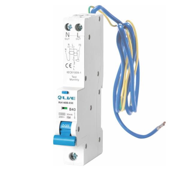 Live RA132B-030 32A RCBO B Curve, A Rated 10kA 30mA 32 Amp