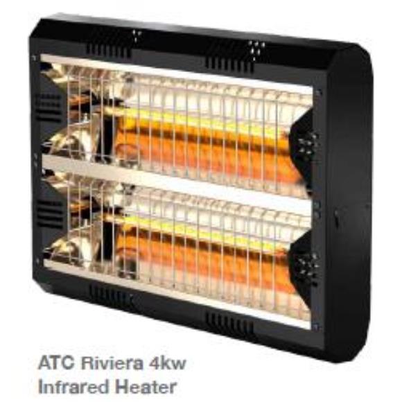 ATC RIV400 Riviera Outdoor Quartz Infrared Heater - 4000W - IP55