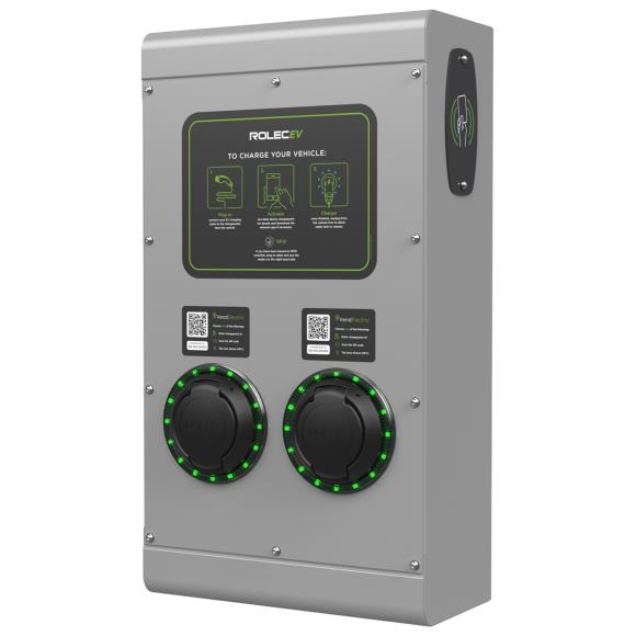 Rolec ROLEC0123G SecuriCharge Smart EV Charger - 2x up to 22kW 3PH Type 2 Sockets - Grey