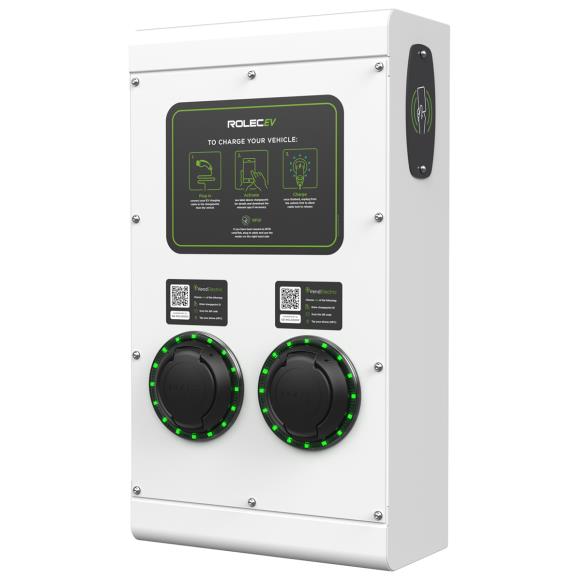 Rolec ROLEC0123W SecuriCharge Smart EV Charger - 2x up to 22kW 3PH Type 2 Sockets - White
