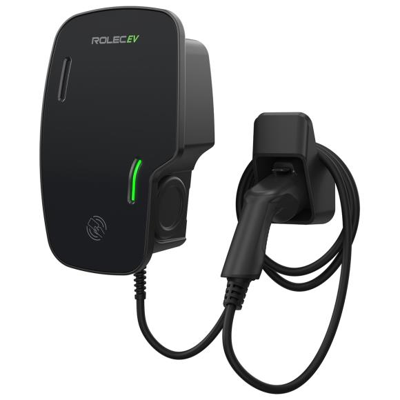 Rolec ROLEC3140B Zura Smart EV Charger - 1 x up to 7.4kW Type 2 5m Tethered - Black