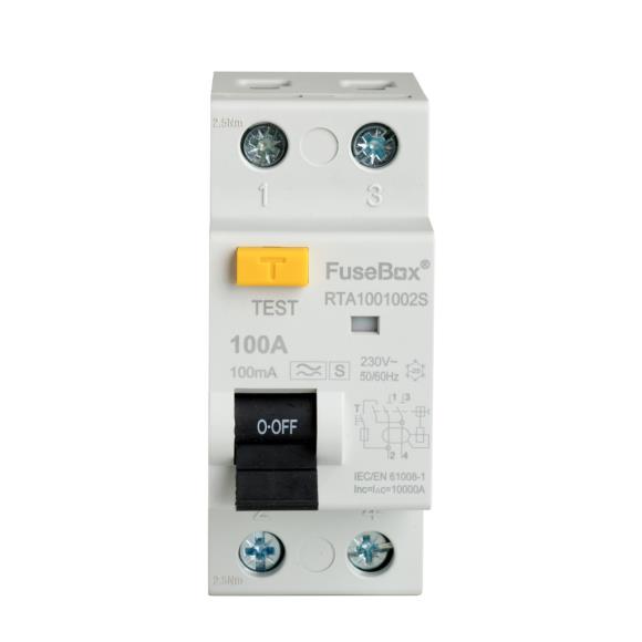 FuseBox RTA1001002S Time Delay RCD DP A Rated 100A 100mA Double Pole