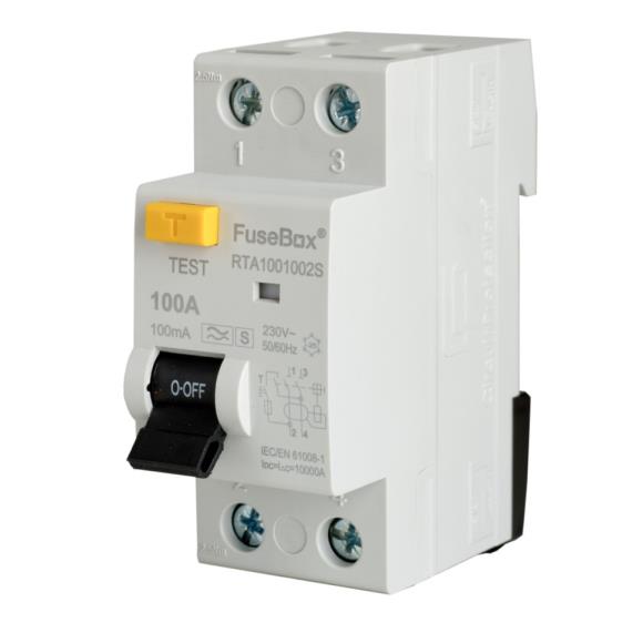 FuseBox RTA1001002S Time Delay RCD DP A Rated 100A 100mA Double Pole