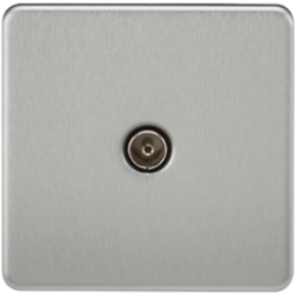 Knightsbridge Screwless SF0100BC TV Outlet - Brushed Chrome