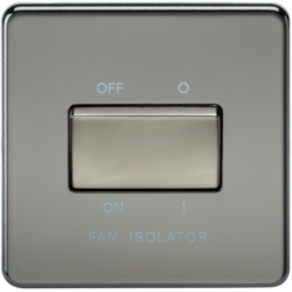Knightsbridge Screwless SF1100BN Fan Isolator Switch - Black Nickel