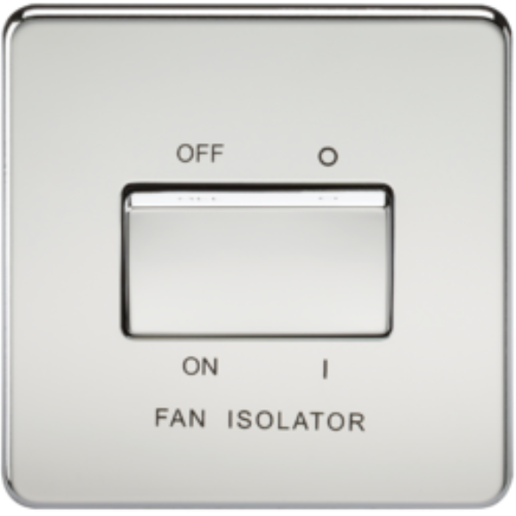 Knightsbridge Screwless SF1100PC Fan Isolator Switch - Polished Chrome