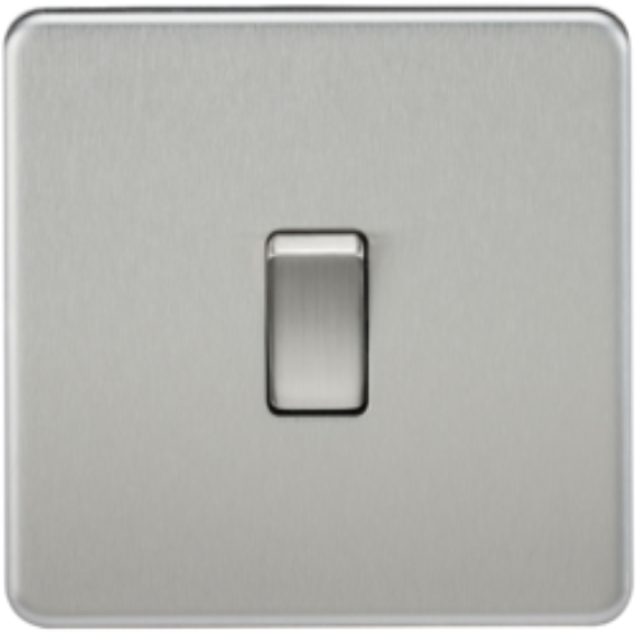 Knightsbridge Screwless SF1200BC Intermediate Switch - Brushed Chrome