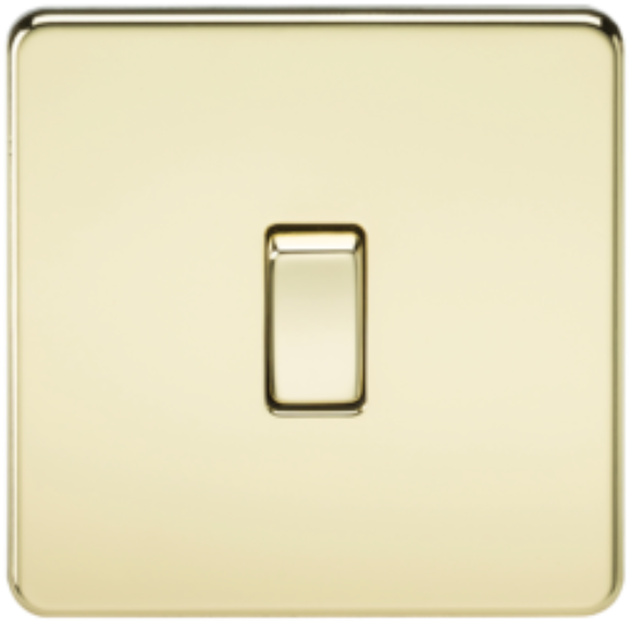 Knightsbridge Screwless SF2000PB 1G 2Way Switch - Polished Brass