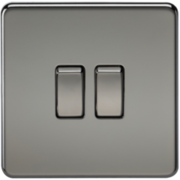 Knightsbridge Screwless SF3000BN 2G 2Way Switch - Black Nickel