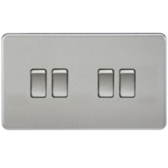 Knightsbridge Screwless SF4100BC 4G 2Way Switch - Brushed Chrome