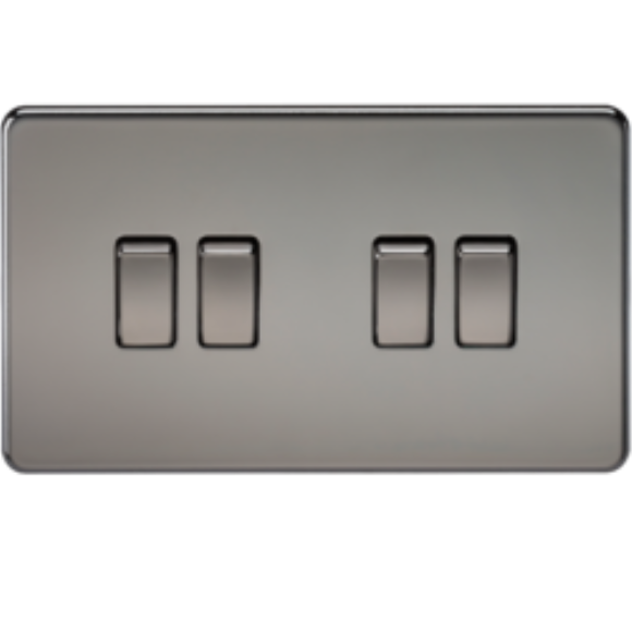 Knightsbridge Screwless SF4100BN 4G 2Way Switch - Black Nickel