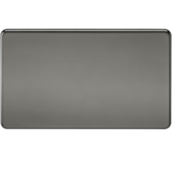 Knightsbridge Screwless SF8360BN 2G Blanking Plate - Black Nickel