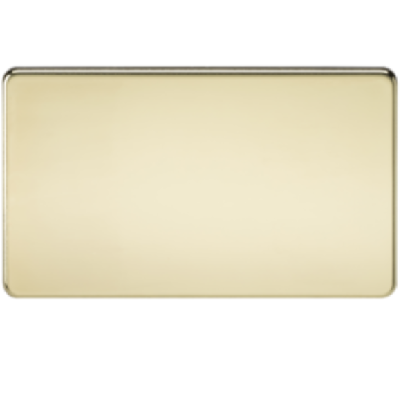 Knightsbridge Screwless SF8360PB 2G Blanking Plate - Polished Brass