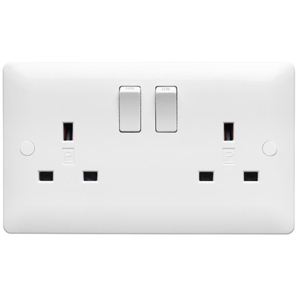 Verso V322 2G DP Switched Socket - White