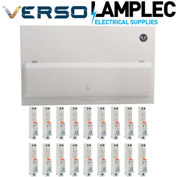 Verso VBOXA10 20 Usable Way with 20 RCBOs Main Switch Consumer Unit 