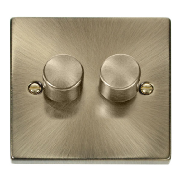 Click VPAB152 2G 2Way Dimmer Switch - Antique Brass