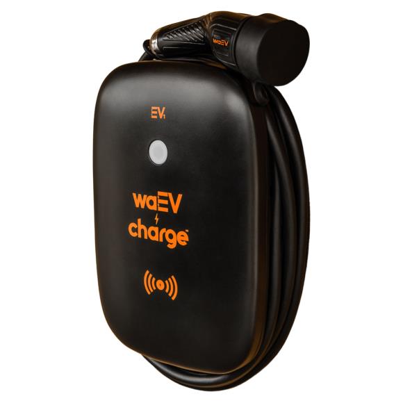 waEV-charge WAEVEV17LANS EV Smart Solar Charger  - 7.4kW - 5m Tethered Cable - LAN - Powered by ev.energy