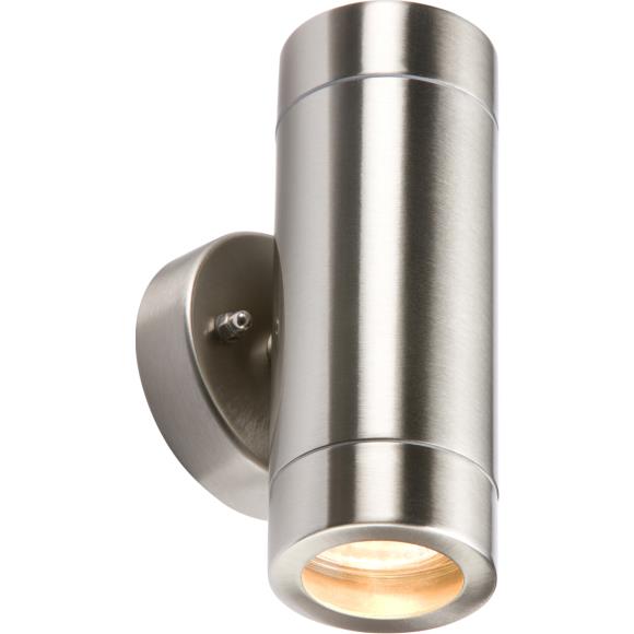 Knightsbridge WALL2L Lightweight Up & Down GU10 Wall Light Stainless Steel